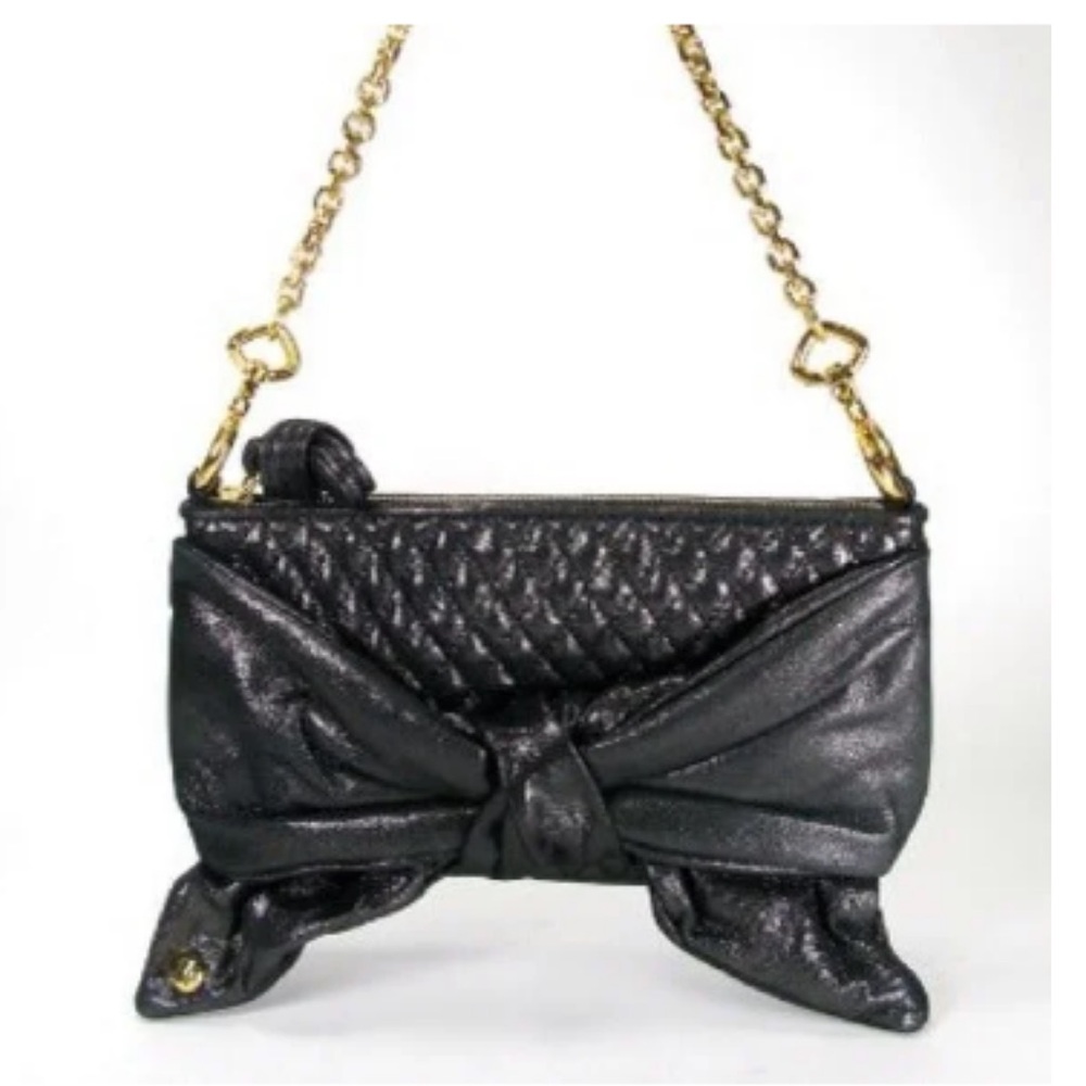 Vintage Y2K Juicy Couture Black Clutch Bow Handbag